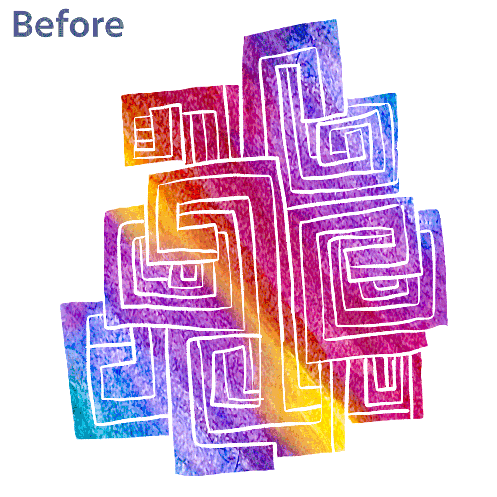 Bismuth's Before & After digital enhancements.